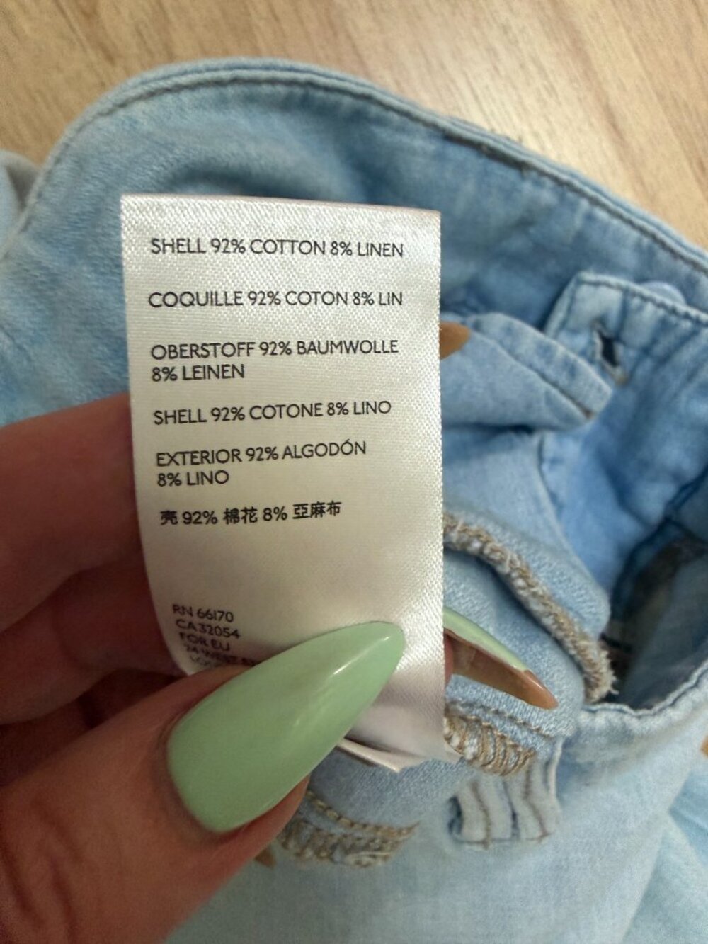 Pilcro Anthropologie Wide Leg Pants High Rise Blue Chambray Linen Blend Size 31 - Picture 5 of 6